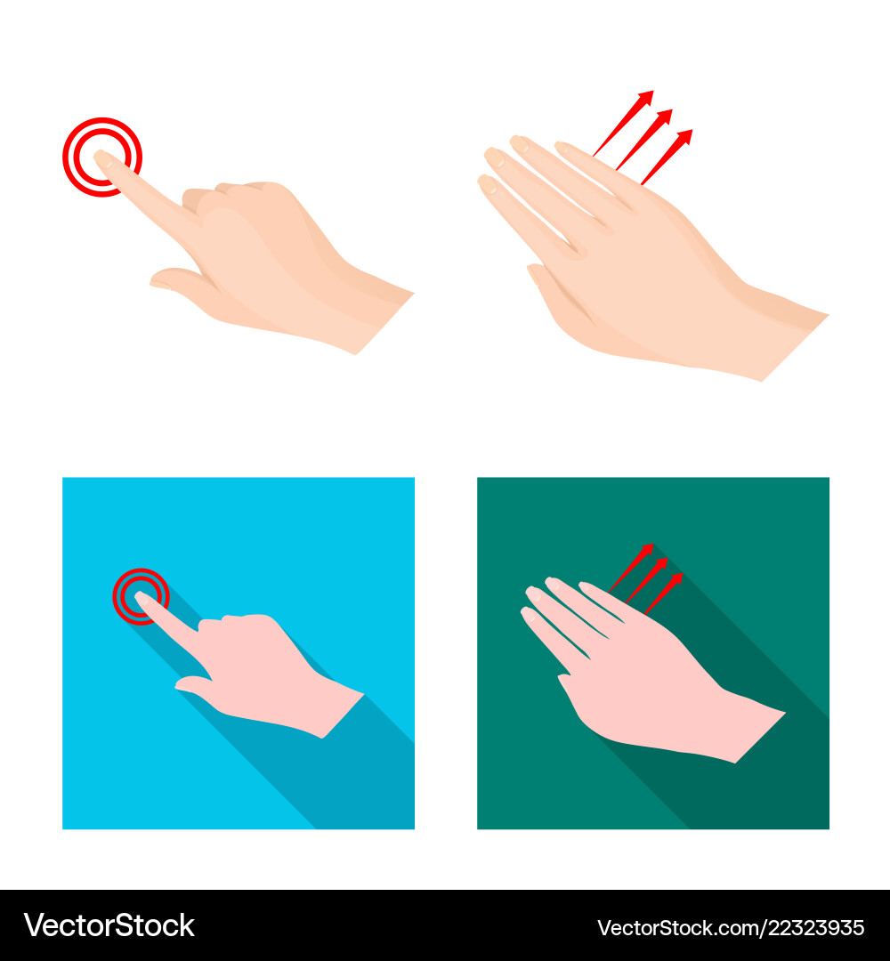 Isolated object of touchscreen and hand sign Vector Image