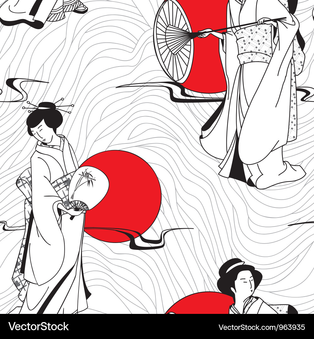 Japanisch geisha Muster Vektorbild