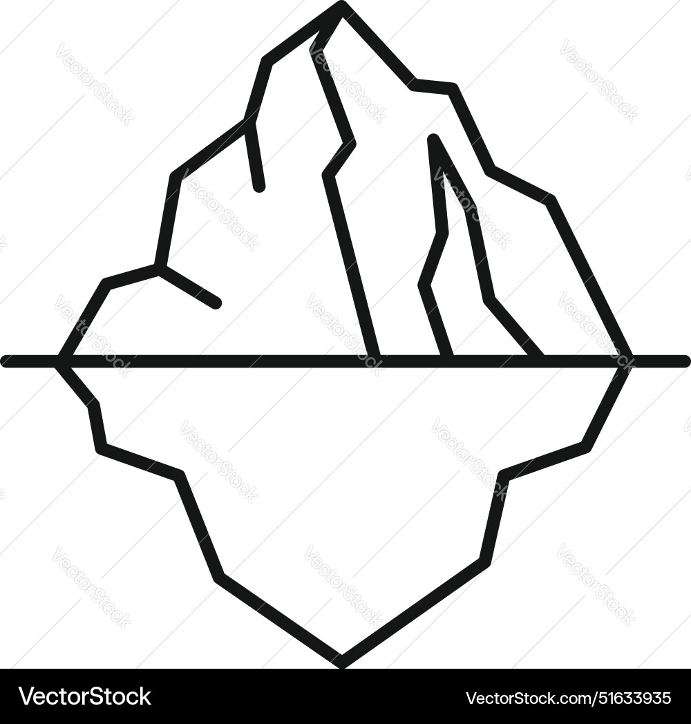 Large iceberg floating with hidden part below Large iceberg floating with hidden part below vector image