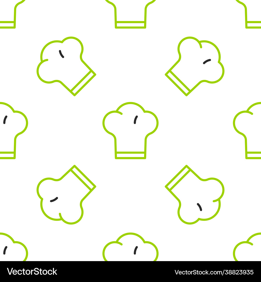 Line chef hat icon isolated seamless pattern Vector Image