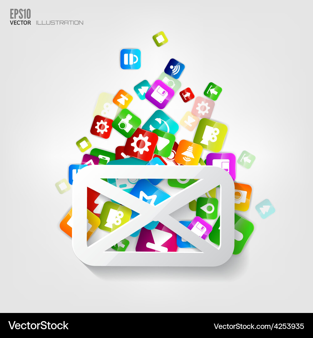 Message icon application buttonsocial media vector image