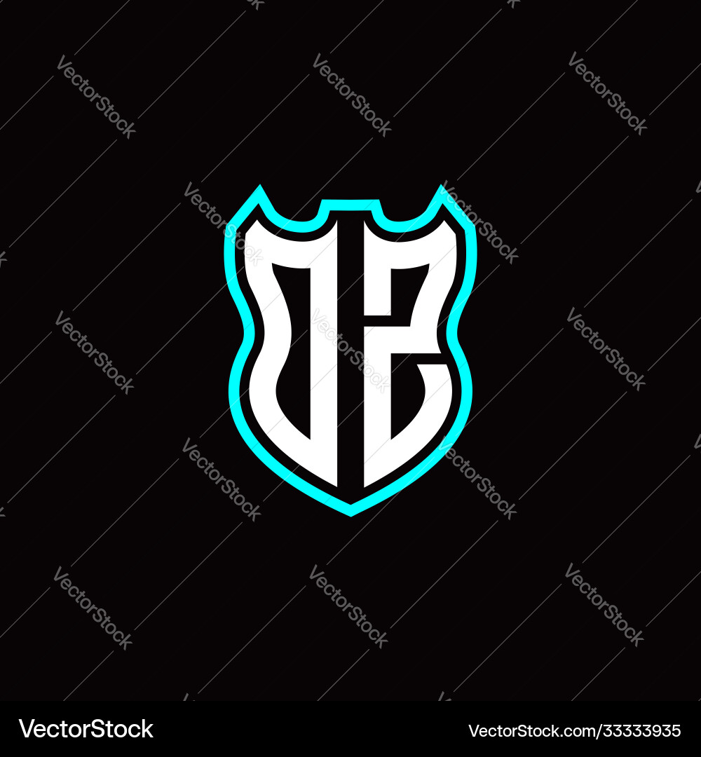 O z initial logo design with shield shape O z initial logo design with shield shape vector image