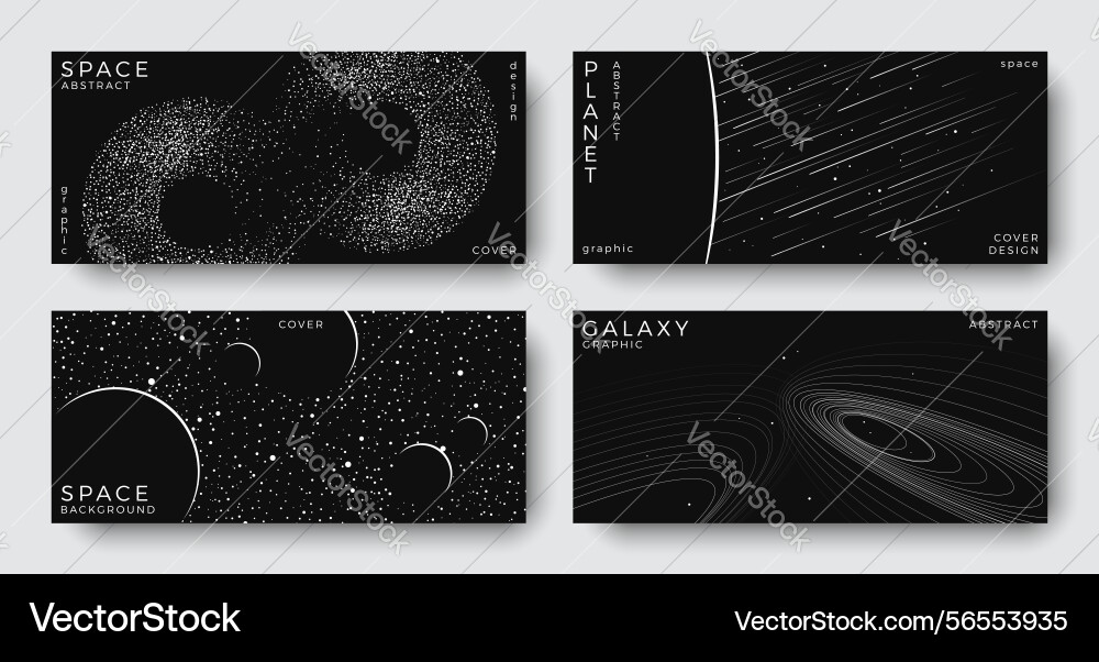 Set of abstract space horizontal backgrounds Set of abstract space horizontal backgrounds vector image