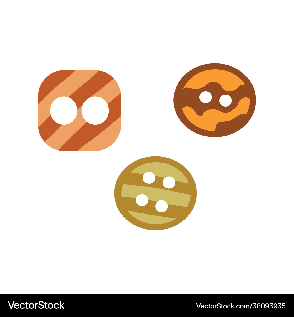Set small buttons hand drawn element Vector Image