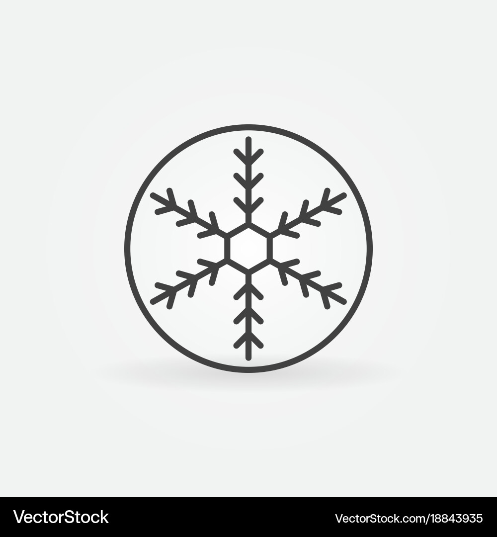 Snowflake in circle outline icon Vector Image