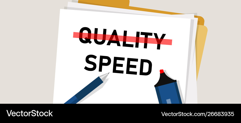 Speed and quality select between cost efficiency Vector Image