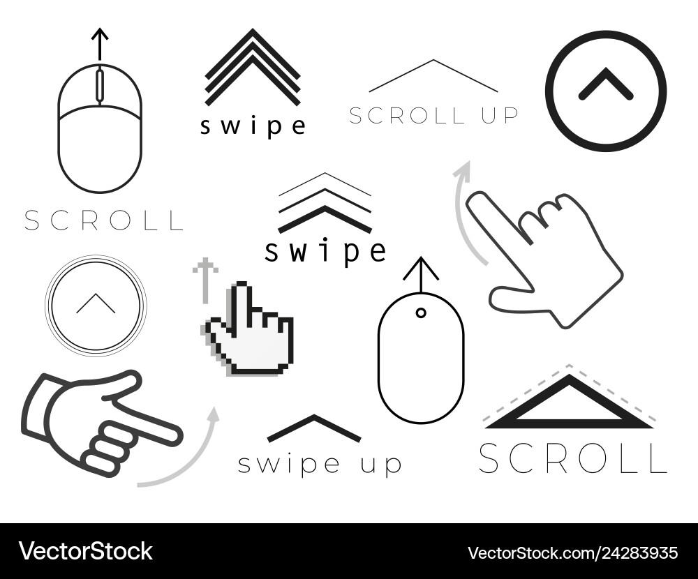 Swipe Up Icon - Scroll Action vector image