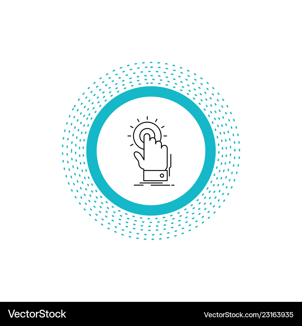 Touch click hand on start line icon isolated Touch click hand on start line icon isolated vector image