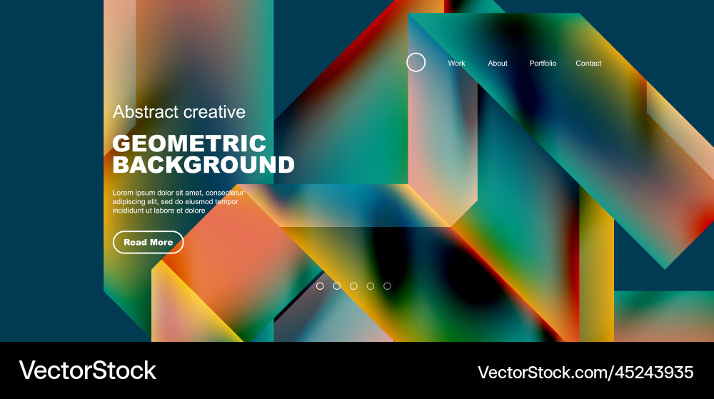 Triangles with fluid gradients abstract landing Vector Image