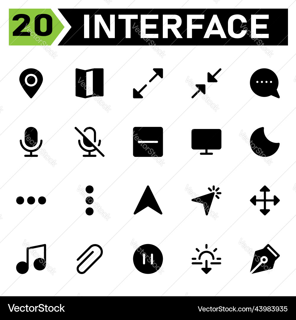 User interface icon set include message envelope User interface icon set include message envelope vector image