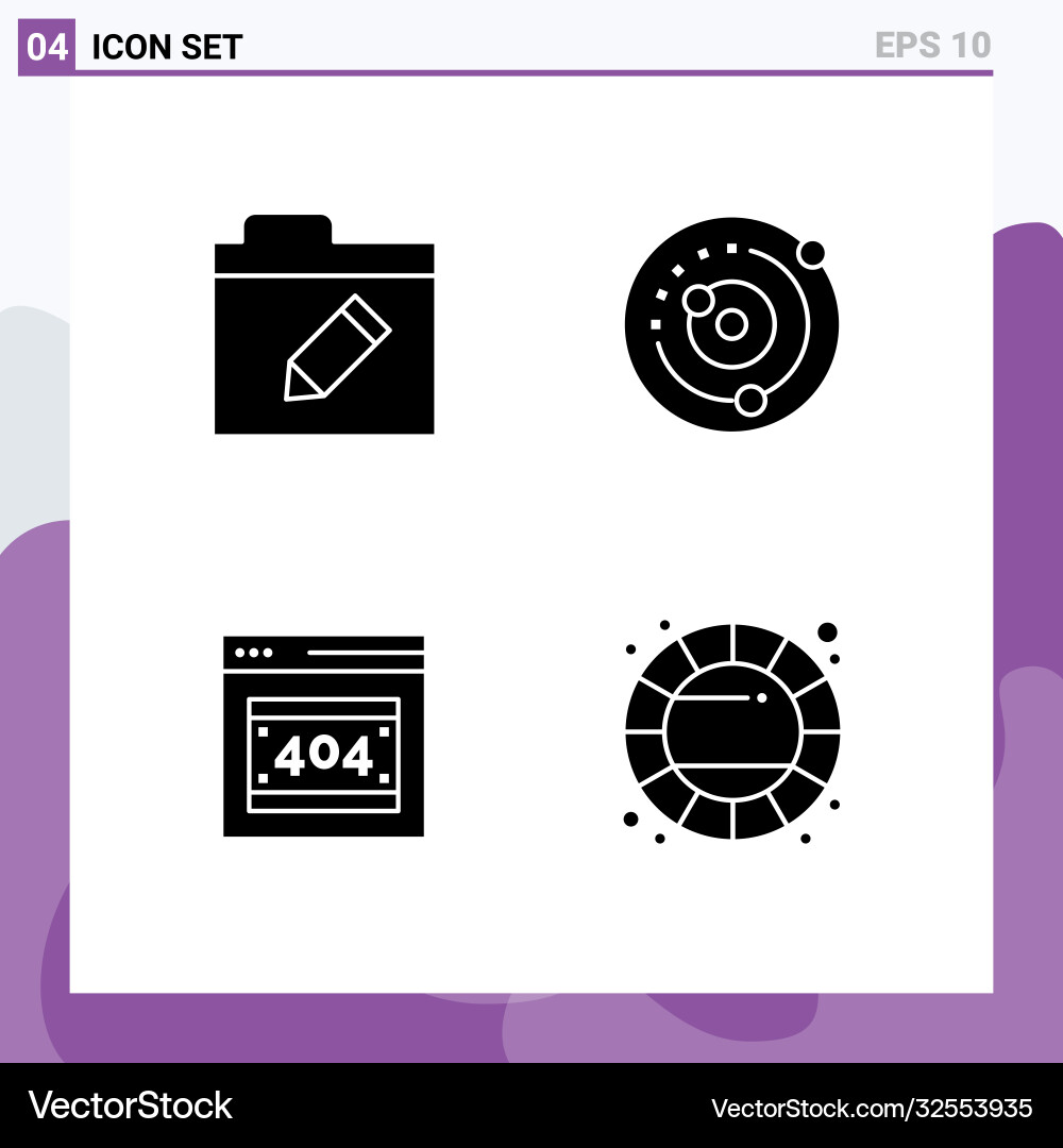 User interface pack basic solid glyphs edit vector image