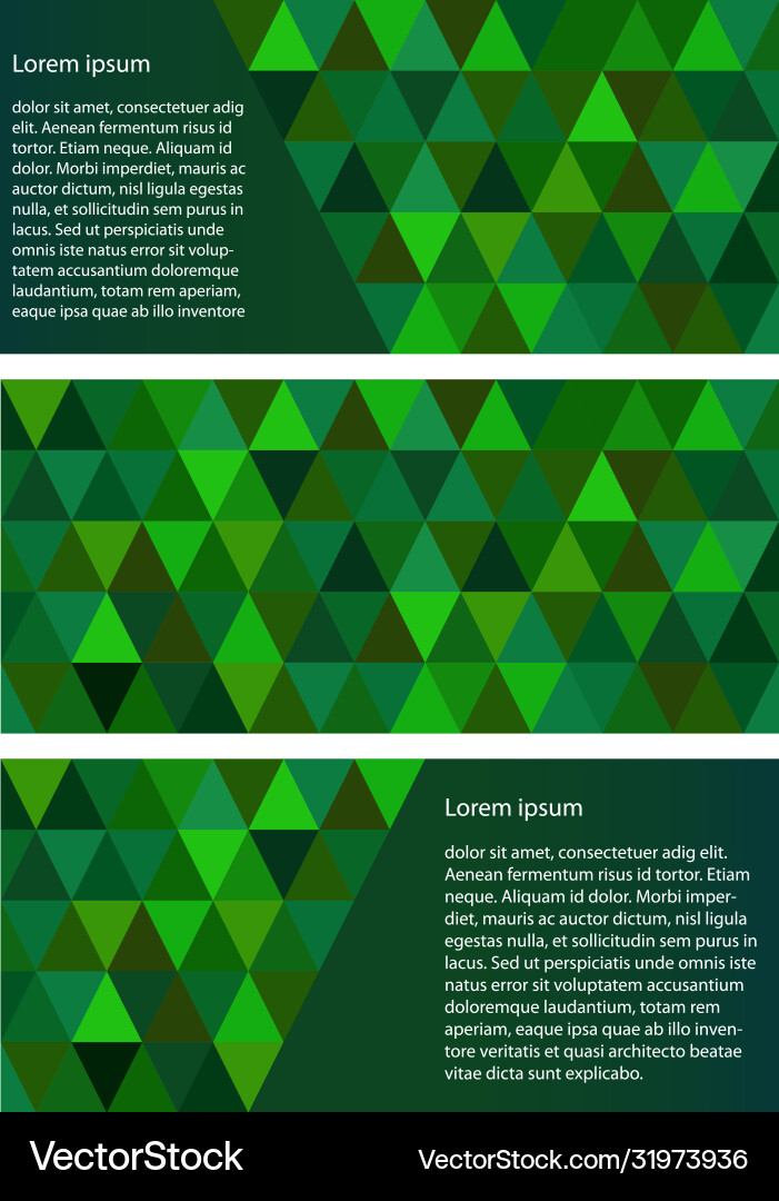 Abstract geometric background triangle pattern set vector image