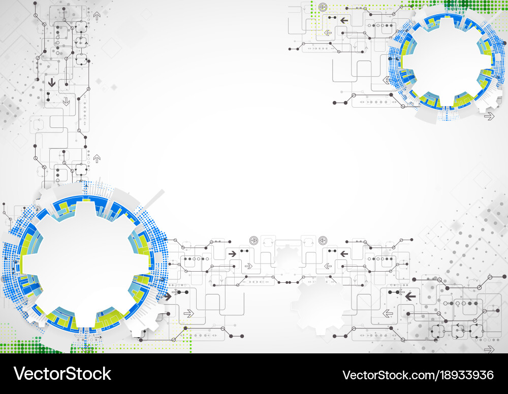 Abstract technological background with various Vector Image