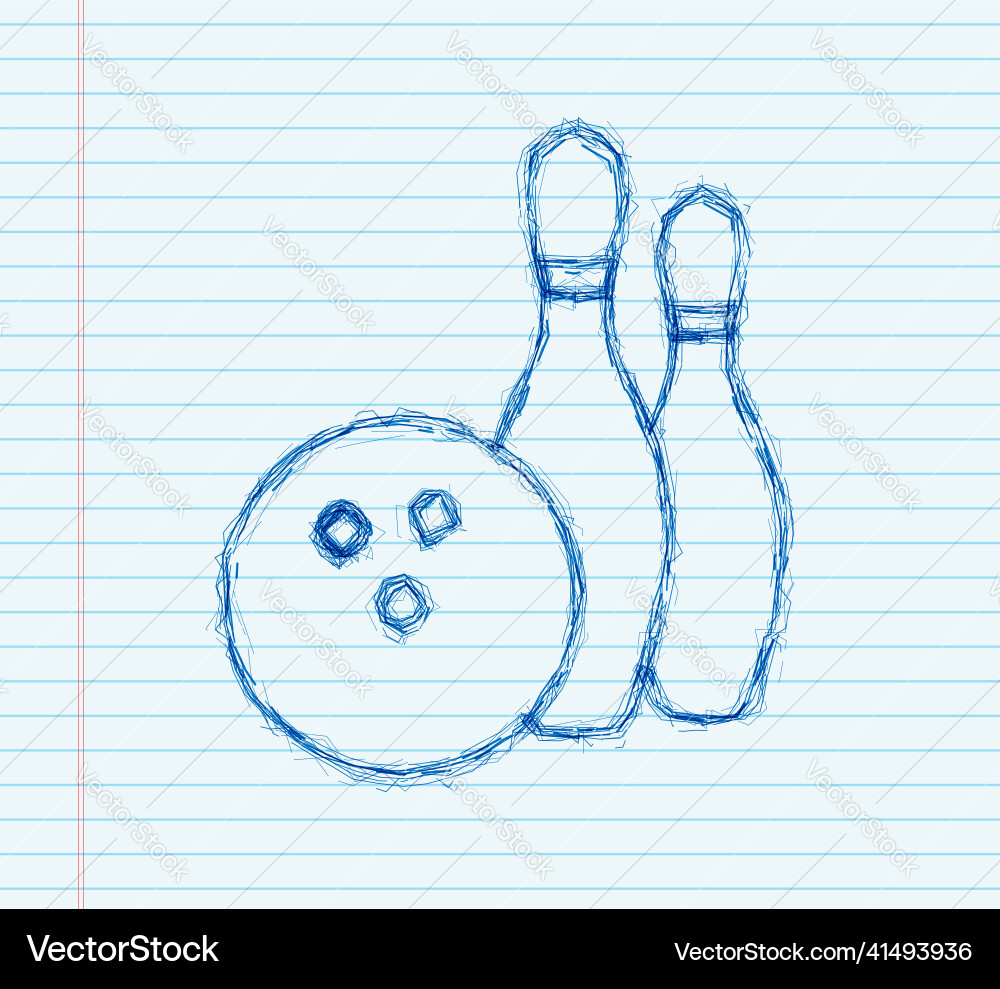 Bowling Spiel Freizeit Ikone Ball Skizze Bowling Spiel Freizeit Ikone Ball Skizze vektorbild