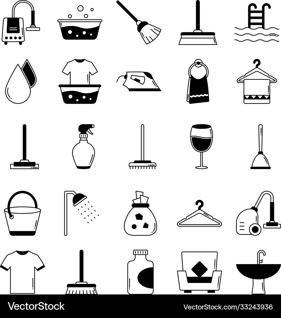 Cleaning icons set every single icon can be easil Vector Image