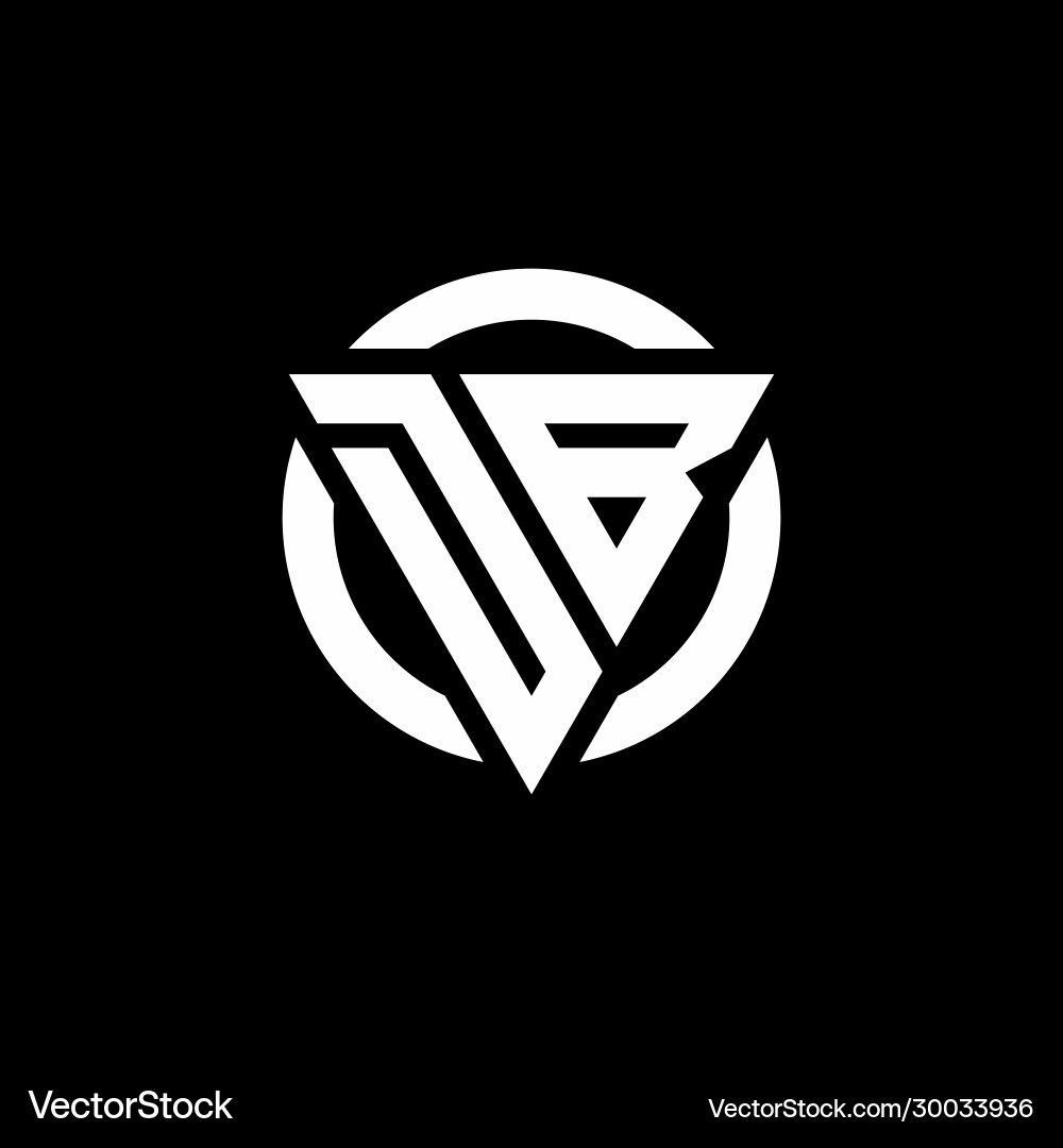 Db logo with triangle shape and circle rounded Db logo with triangle shape and circle rounded vector image