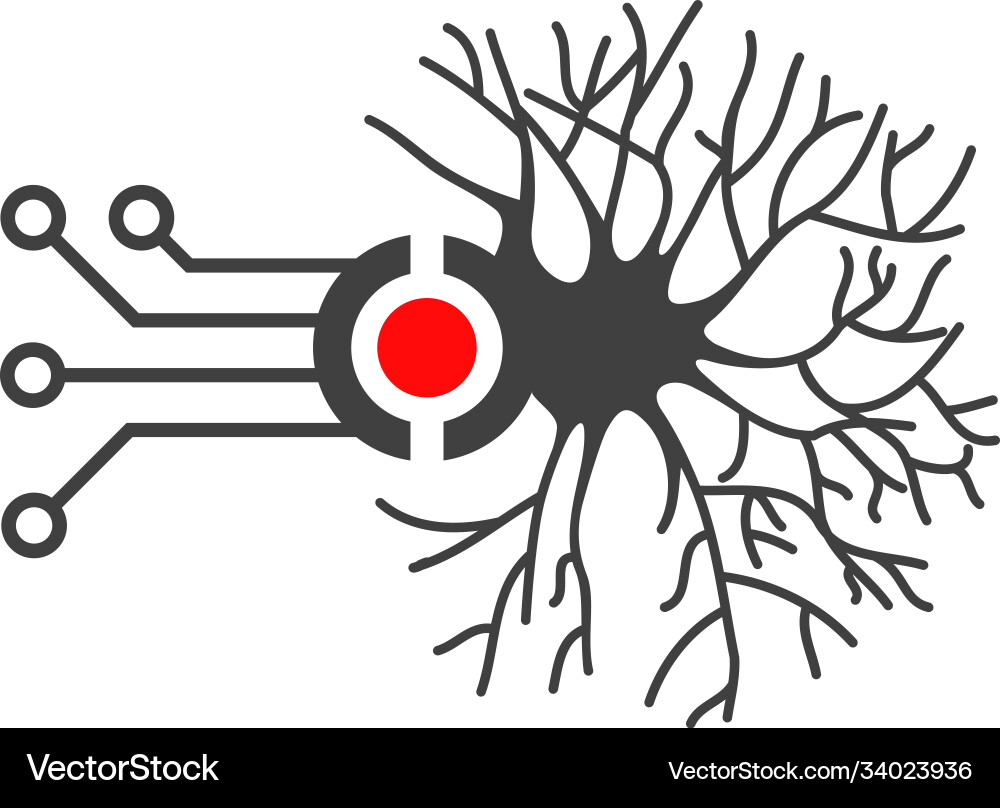 Digital neural connection flat icon symbol Digital neural connection flat icon symbol vector image