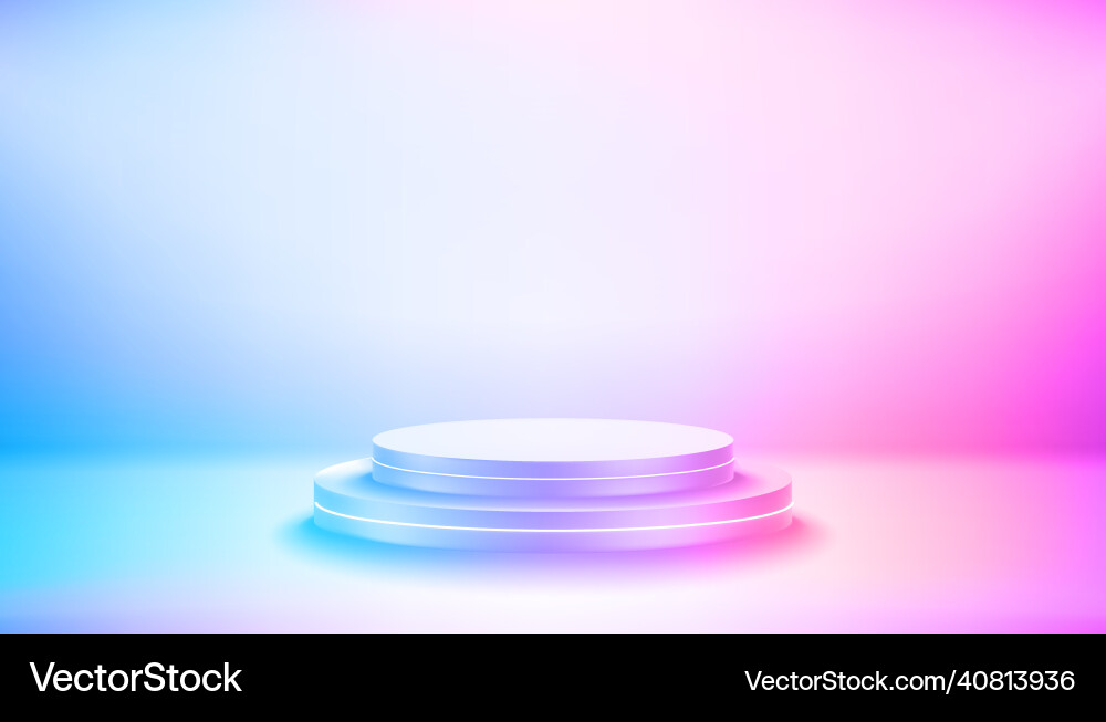 Empty studio with vivid hologram glow effect vector image