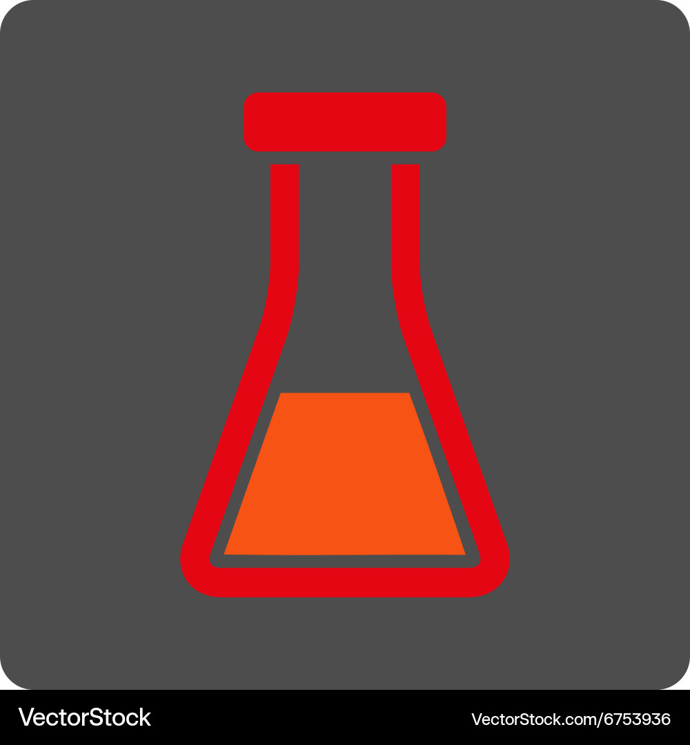 Flask rounded square button vector image