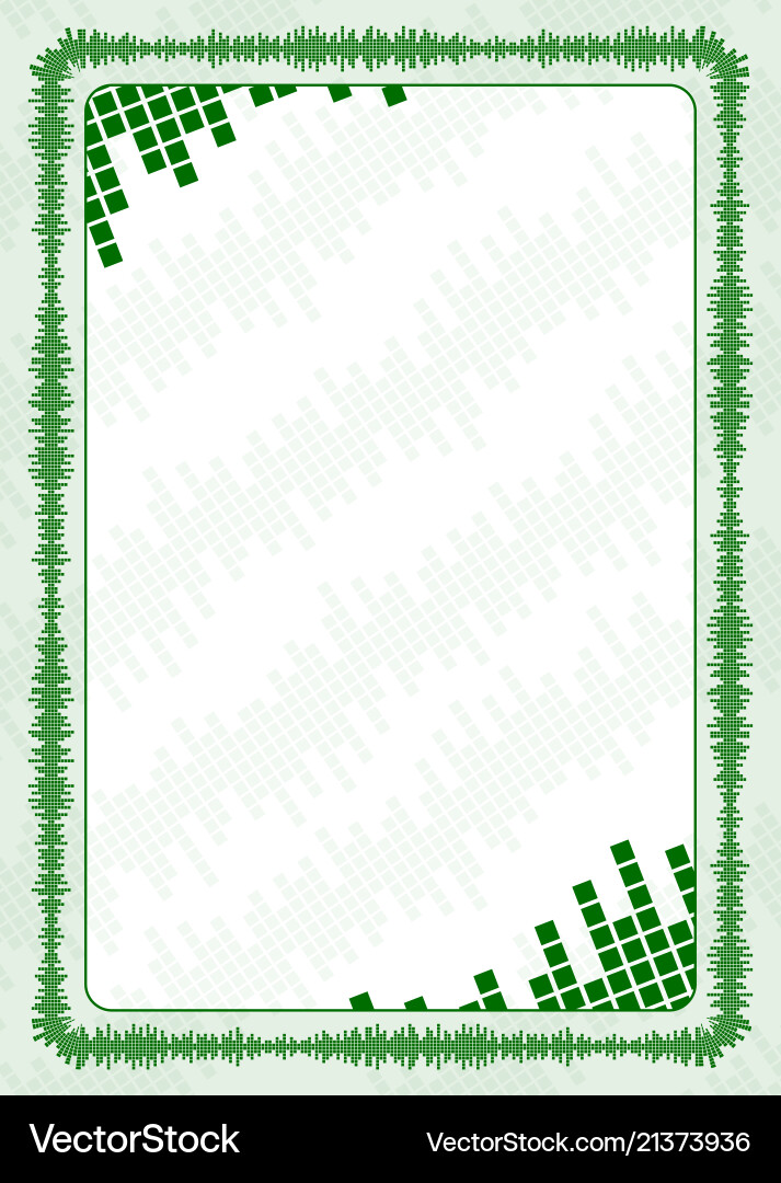Frame and border with green volume levels Vector Image