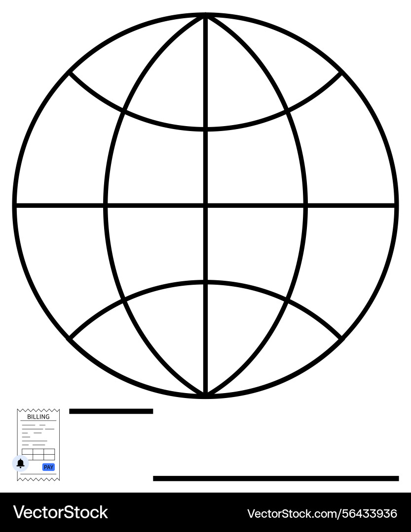 Global network concept with grid sphere Global network concept with grid sphere vector image