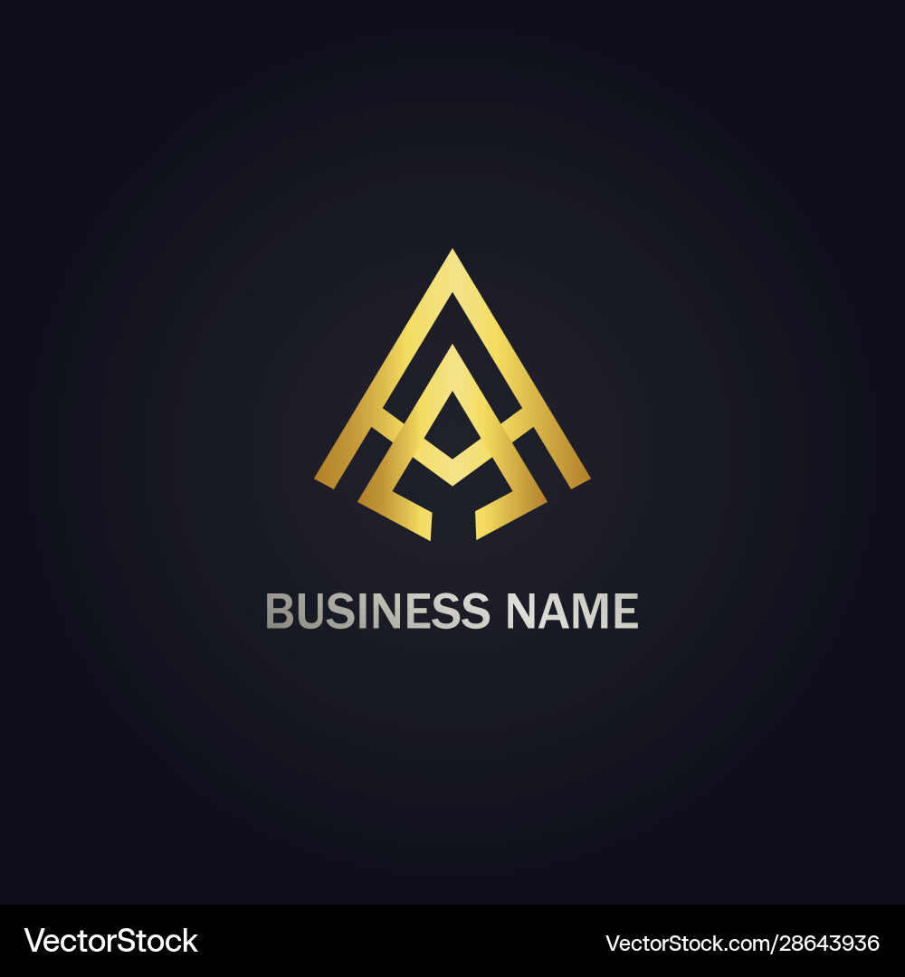 Gold Triangle Initial Logo Royalty Free Vector Image