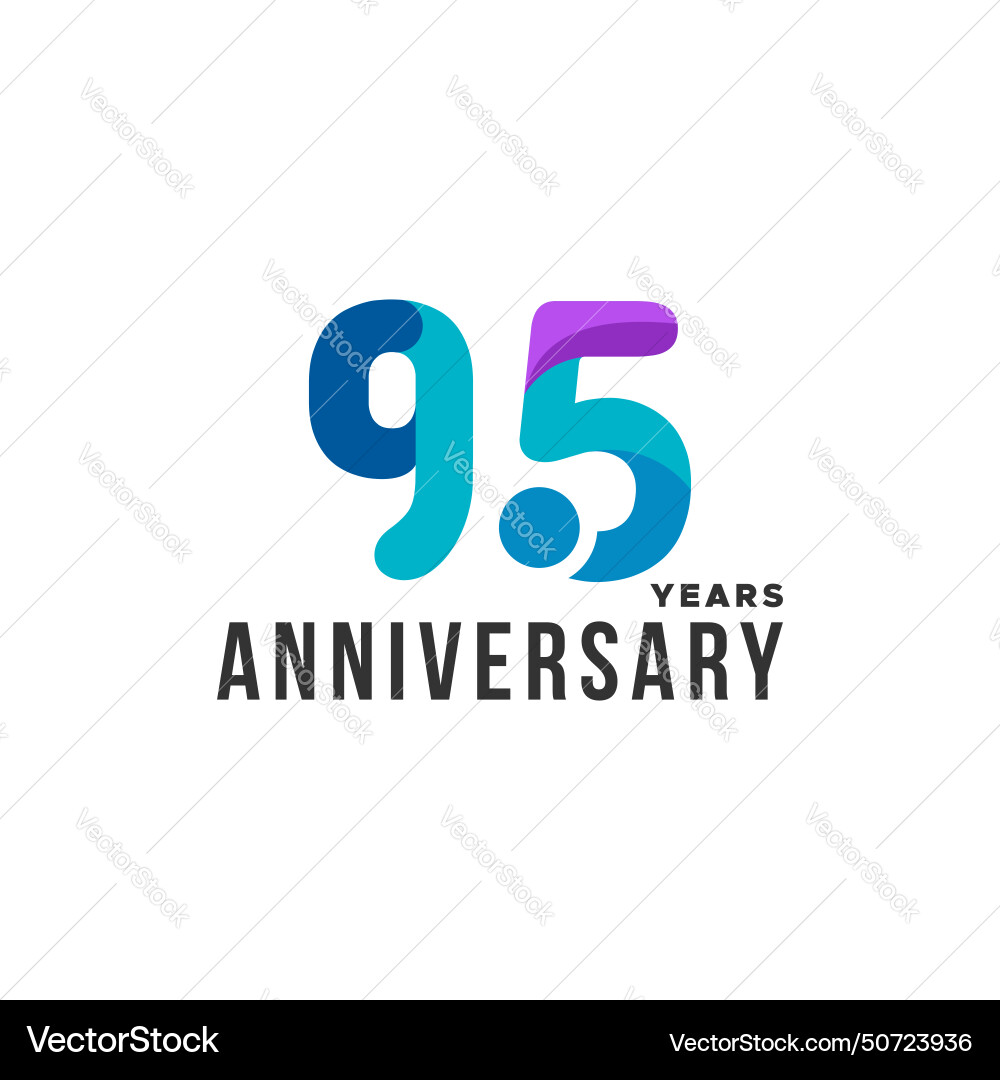 Gradient anniversary number design collection Vector Image