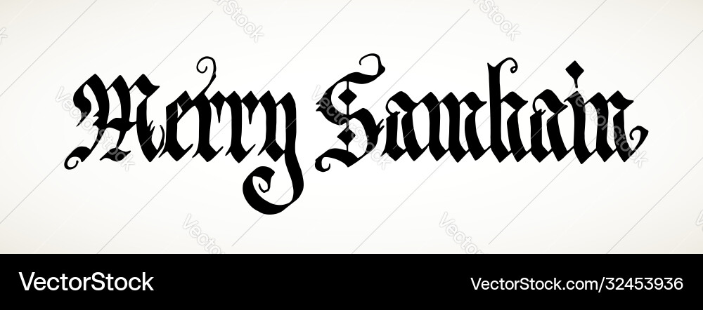 Merry samhain calligraphy Merry samhain calligraphy vector image