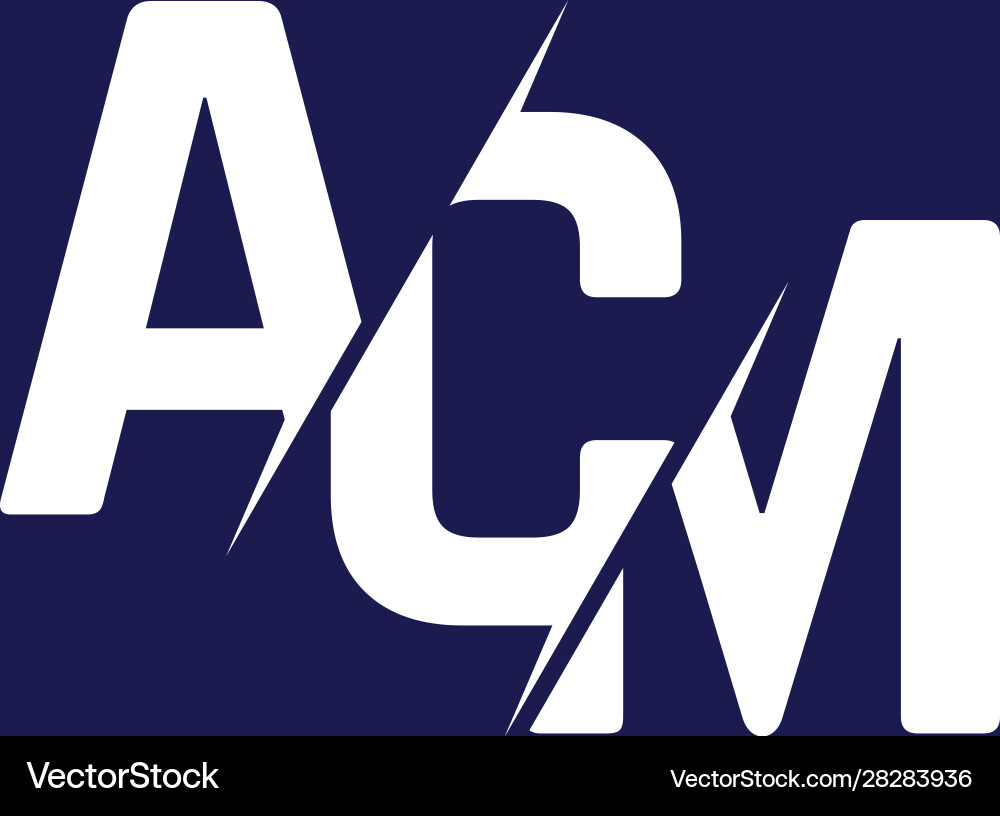 Monogram letters initial logo design acm vector image