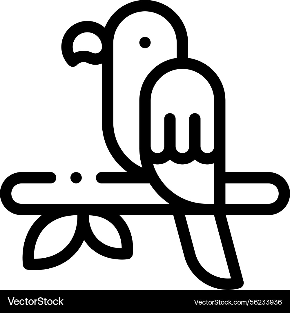 Parrot icon thin linear style design isolated Parrot icon thin linear style design isolated vector image