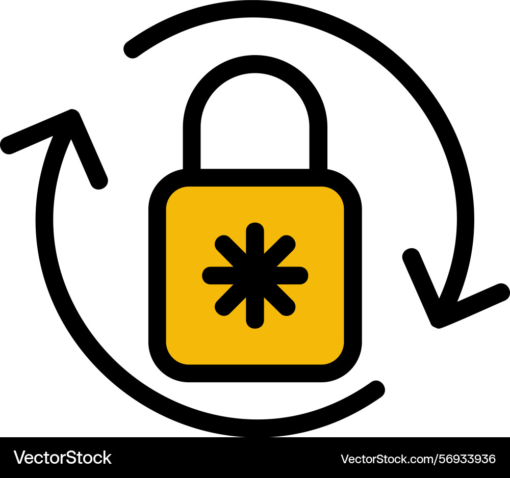 Password reset line filled style icon design Vector Image