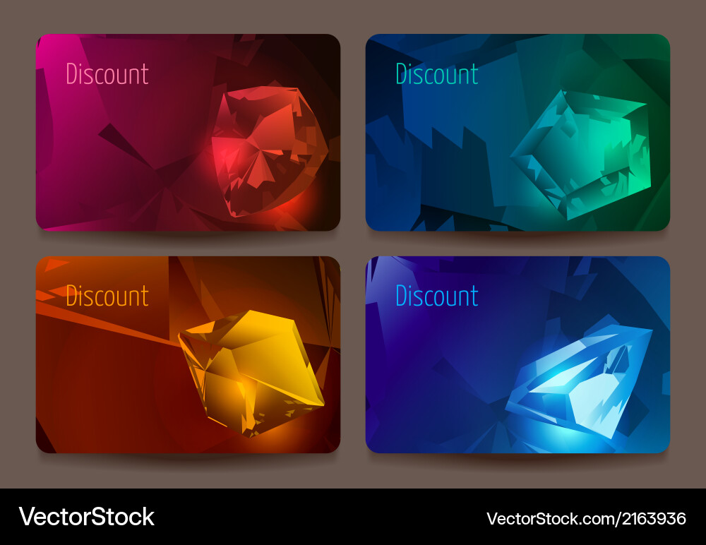 Precious Stone Discount Cards Vector Image
