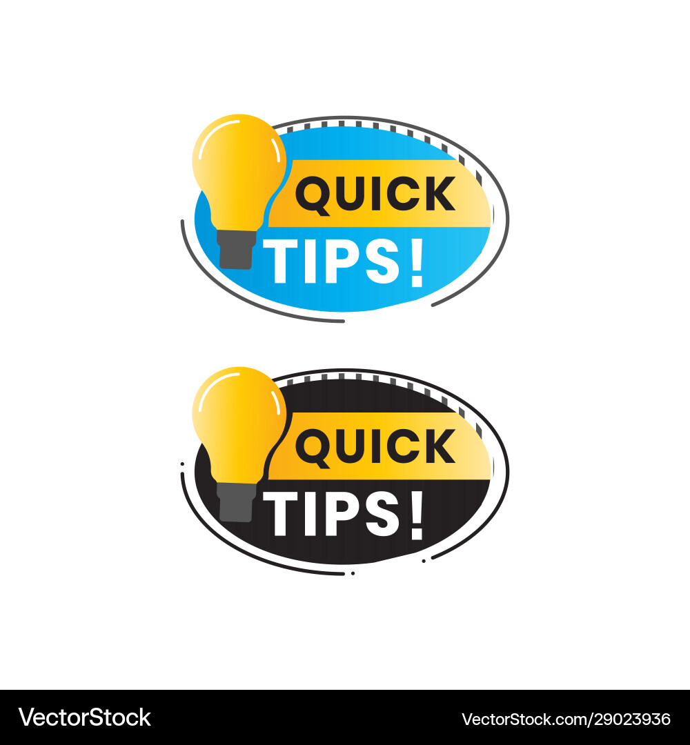 Quick tips in form text for label stickers Vector Image