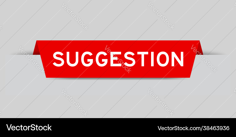 Red color inserted label with word suggestion Vector Image