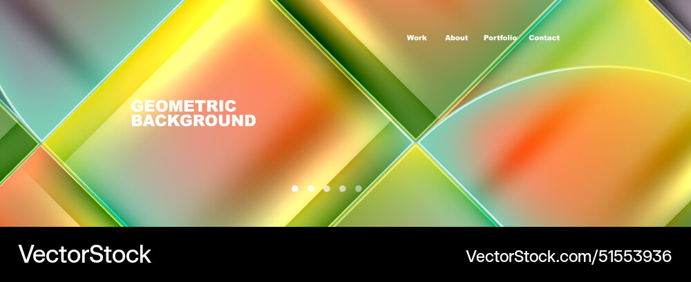 Round triangles and squares web site page template Vector Image