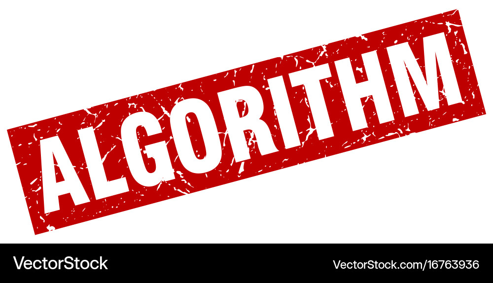 Square grunge red algorithm stamp Vector Image