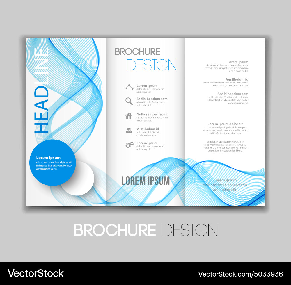 Template leaflet design with color lines Vector Image