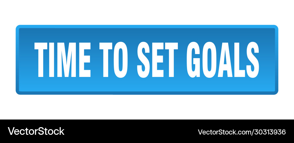 Time to set goals button square vector image