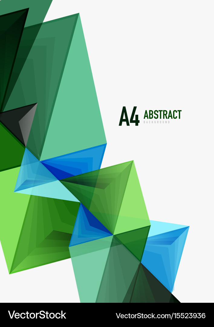 Triangular low poly a4 size geometric vector image