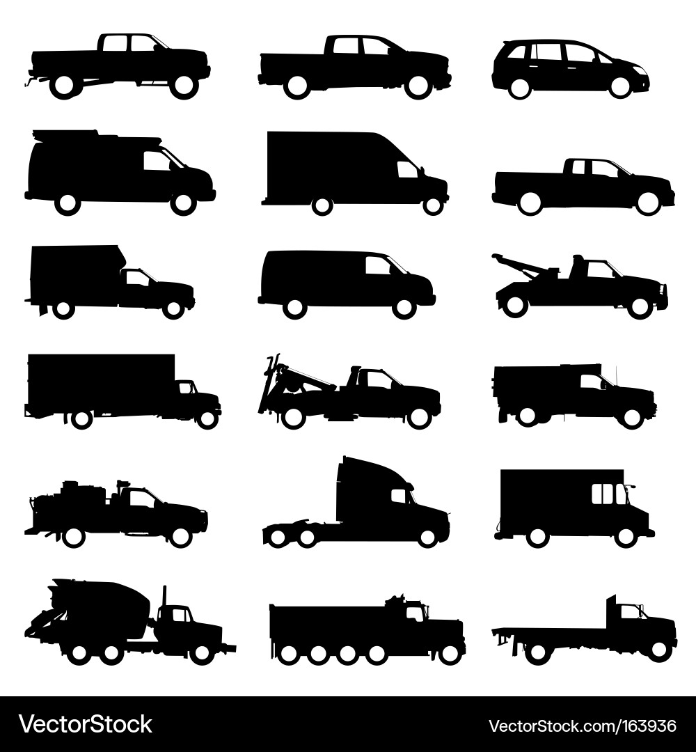 Truck set Royalty Free Vector Image - VectorStock