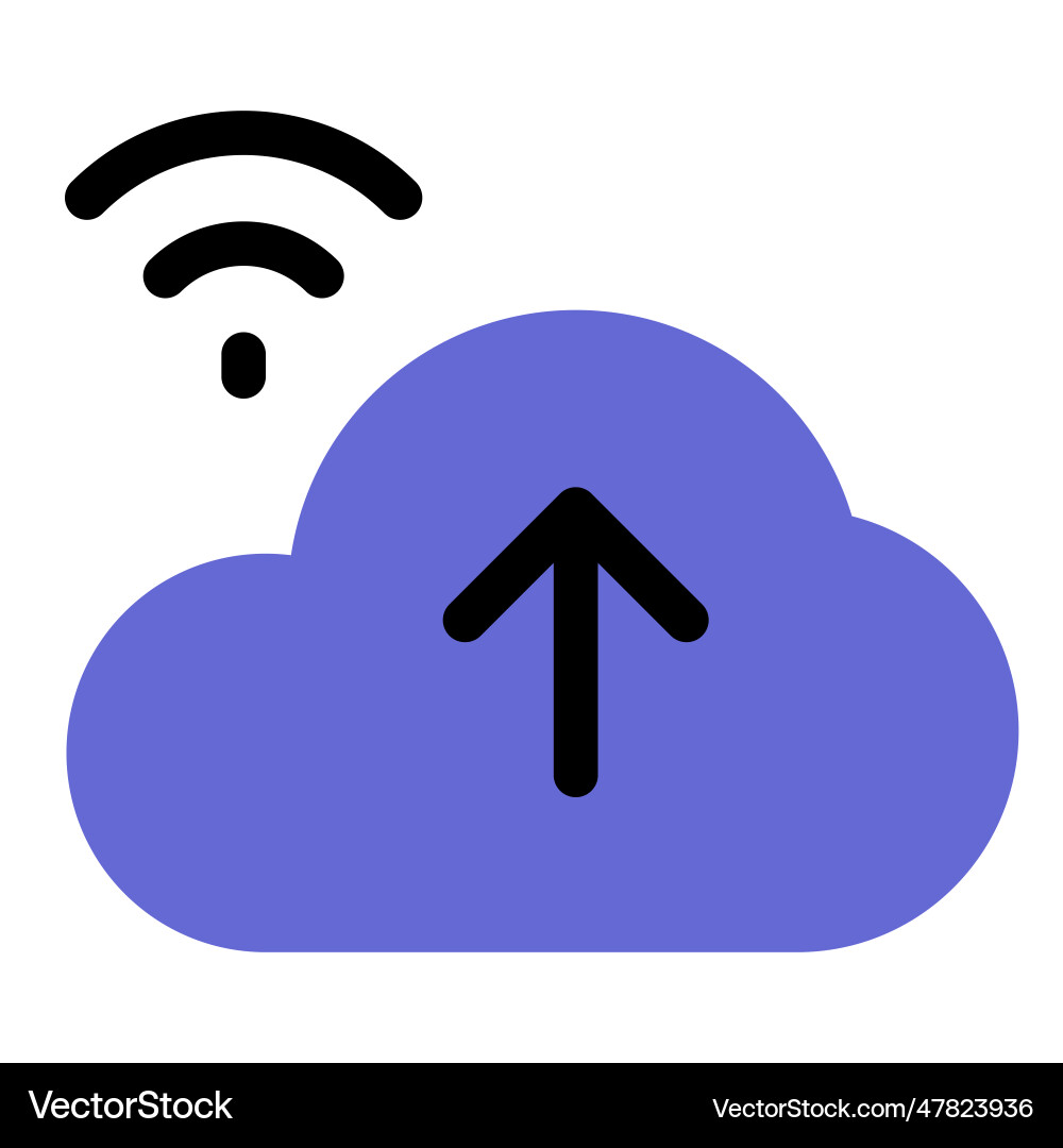 Uploading data over wireless from cloud storage vector image
