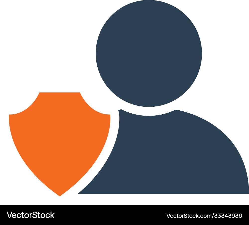 User profile with shield line icon online account Vector Image