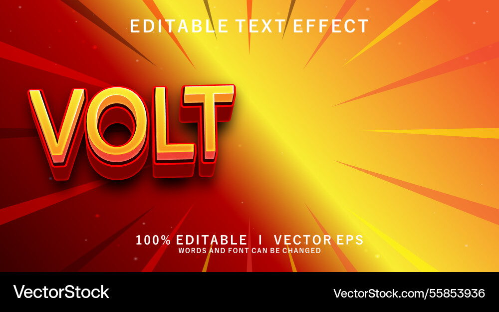 Volt 3d text effect with modern style design Volt 3d text effect with modern style design vector image