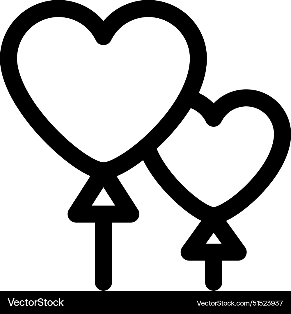 Balloons icon thin linear style design isolated Vector Image