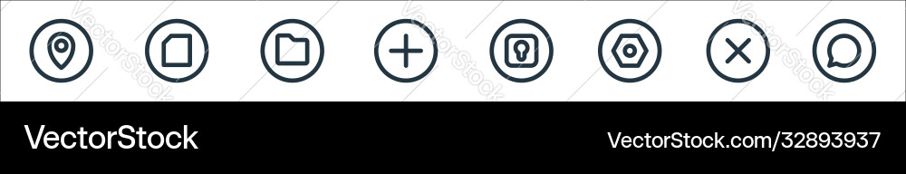 Basic ui line icons linear set quality Basic ui line icons linear set quality vector image