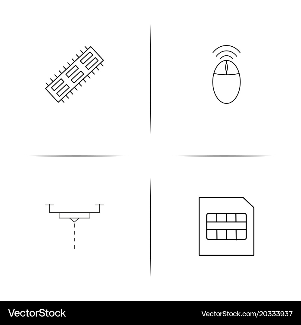 Devices simple linear icon setsimple outline icons Vector Image