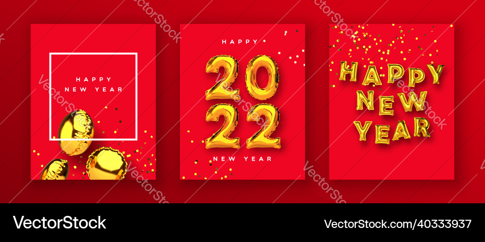 Happy new year 2022 gold 3d ring luxury card Happy new year 2022 gold 3d ring luxury card vector image
