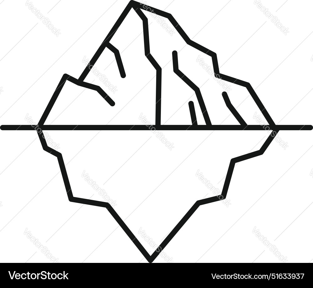 Iceberg floating showing visible and hidden danger Iceberg floating showing visible and hidden danger vector image