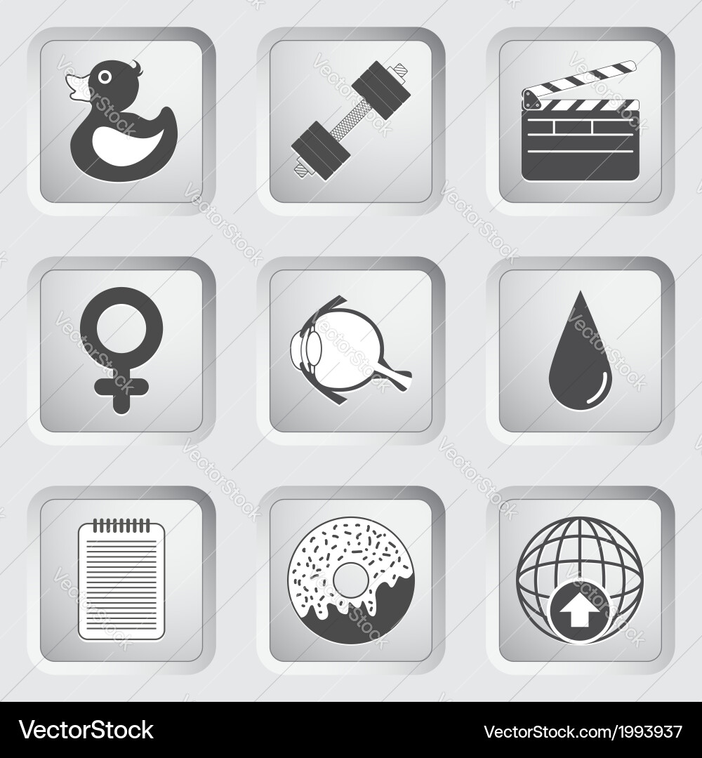 Icons on the buttons for web design set 6 vector image