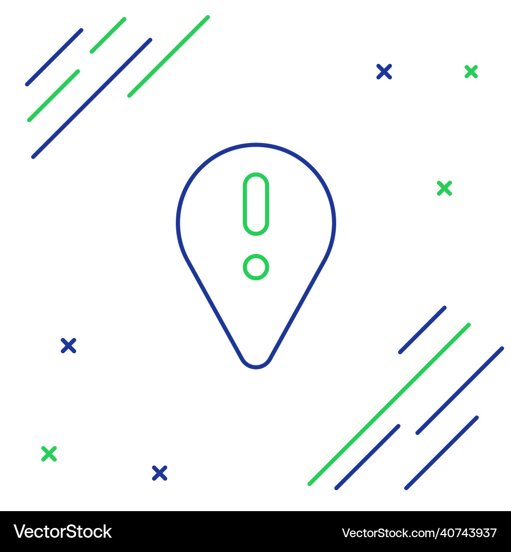 Line map pointer with exclamation mark icon Line map pointer with exclamation mark icon vector image